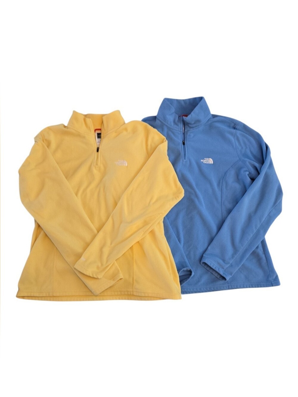 EC The Northface TKA 100 1/4 Zip Pullover  *Lot* Of Two Yellow And Light Blue